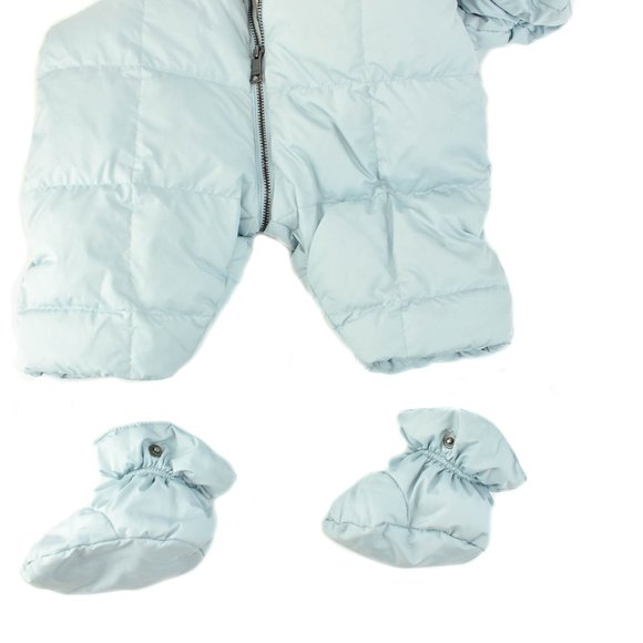 BURBERRY Pale Blue & "Nova Check" Hooded Snowsuit - Picture 5 of 8